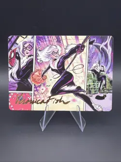 Black Cat, Cunning Thief MTG Card Art Series: Marvel's Spider-Man Gold Signature - Image 1