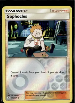 Pokemon Sophocles 123/147 Burning Shadows Reverse Holo Uncommon 2 Card Lot - Image 1