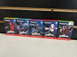 MtG Spider-Man Welcome Deck Complete Set of 5 - White Blue Black Red Green NEW! - Image 1