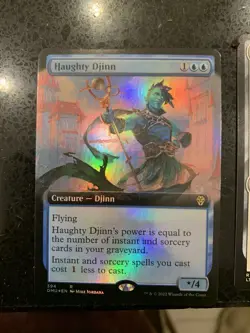 MTG - Haughty Djinn. Dominaria United. Foil Rare - Blue Extended Art Creature. - Image 1