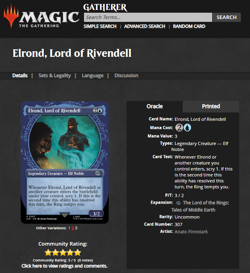 MTG Magic the Gathering Lord of the Rings Surge Foil Elrond Lord of Rivendell - Image 3