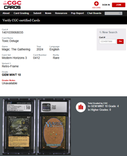 2024 MTG Magic the Gathering MH3 Moder Horizons 3 Retro #412 Toxic Deluge CGC 10 - Image 3