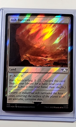 2022 MTG Magic the Gathering Warhammer 40k Surge Foil #265 Ash Barrens - Image 1
