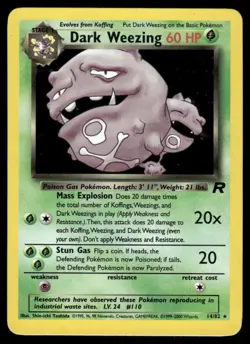 Dark Weezing 14/82 Team Rocket Holo Rare NM EBAY LIVE FRIDAY - Image 1