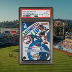 Monkey D. Luffy PSA 10 English One Piece Card EB02-010 2025 Dodgers Promo - Image 1