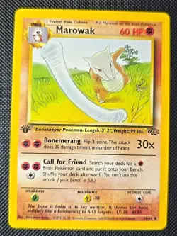 Pokemon TCG Marowak Jungle 1st Edition Uncommon Regular Card 39/64 60 HP - Image 1