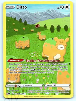 Ditto GG22/GG70 Pokemon Crown Zenith Galarian Gallery Trainer Gallery Rare - Image 1