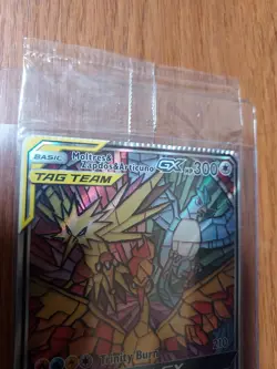Sealed Crimp Error Moltres & Zapdos & Articuno GX pokemon card Stained Glass Tri - Image 2