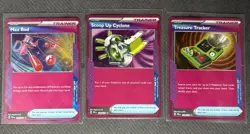 Pokemon TCG CCG Prismatic Evolutions Lot Of 3 Pink Item Tool Cards - Image 1