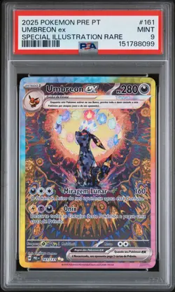 2025 POKEMON PORTUGUESE PRE PT-PRISMATIC EVOLUTIONS #161 UMBREON EX PSA 9 - Image 1
