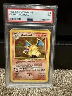 Pokemon Charizard 4/102 Base Set Holo Rare PSA 1 1999 English TCG - Image 1
