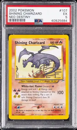 2002 POKEMON NEO DESTINY #107 SHINING CHARIZARD PSA 5 - Image 1