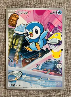 Pokemon First Partner Illustration Piplup MEP 042 Promo - Image 1