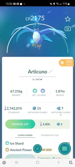 Pokemon Go Legendary Articuno ( Normal ) - Image 1