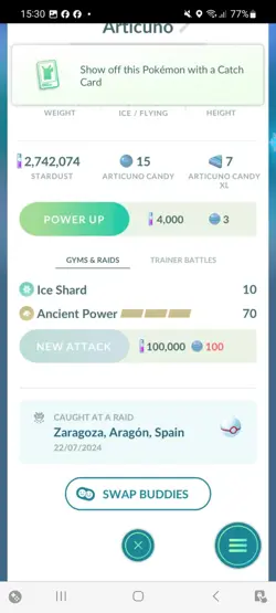 Pokemon Go Legendary Articuno ( Normal ) - Image 2