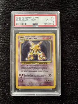 Pokemon TCG Alakazam Holo 1999 PSA 6 - Image 1