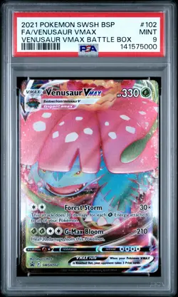 2021 POKEMON SWSH BLACK STAR PROMO #102 FULL ART/VENUSAUR VMAX PSA 9 - Image 1