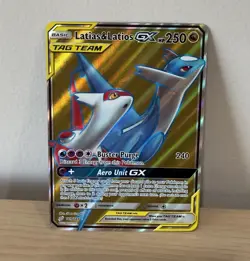 Pokemon Latias & Latios GX TAG TEAM Ultra Rare Full Art Holo 169/181 Sm-Team Up - Image 1