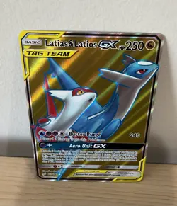 Pokemon Latias & Latios GX TAG TEAM Ultra Rare Full Art Holo 169/181 Sm-Team Up - Image 2