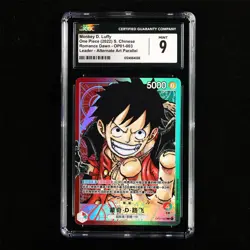 CGC 9 MINT 2022 One Piece CHN Monkey D. Luffy OP01-003 L (Alt Art) - Image 2