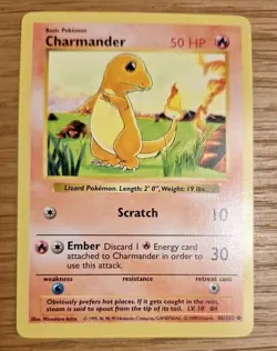 Charmander Shadowless - 46/102 - Common - Base Set - Pokemon Card - NM - Image 1