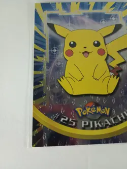 PIKACHU Pokemon TOPPS Card #25 TV Animation Black Logo - Silver Foil NM - Image 2