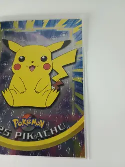 PIKACHU Pokemon TOPPS Card #25 TV Animation Black Logo - Silver Foil NM - Image 3