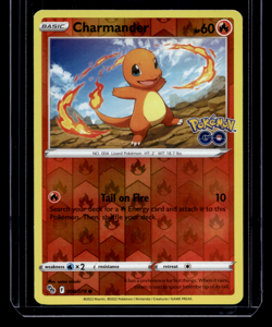 Charmander Reverse Holo Rare 008/078 Pokemon GO Holographic Card *Combined Ship* - Image 1