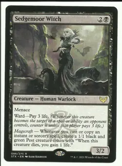 1X MTG Magic the Gathering SEDGEMOOR WITCH Rare Strixhaven: School of Mages - Image 1