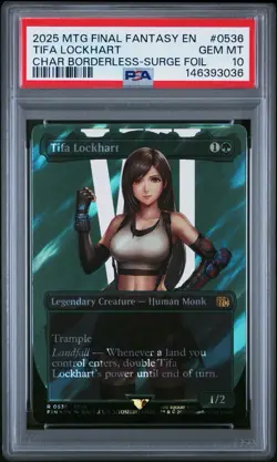 MTG Final Fantasy English Tifa Lockhart Borderless Surge Foil 0536 PSA 10 GEM MT - Image 1