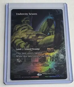 Undercity Sewers #20 Teenage Mutant Ninja Turtles Borderless Foil Land MTG NM/M - Image 1