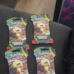 Pokemon Mega Evolution Perfect Order Booster Packs Lot of 4 English - Image 1
