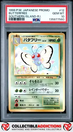 1999 Pokemon Japanese Promo #12 Butterfree Southern Island-R.I. PSA 10 - Image 1