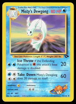 MISTY'S DEWGONG 54/132 VINTAGE UNCOMMON GYM CHALLENGE POKEMON NM - Image 1