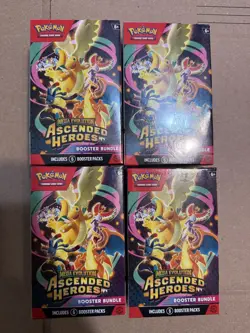 Lot Of 4- Pokemon TCG Mega Evolution Ascended Heroes Booster Bundle - Image 1