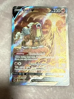 Pokemon Entei V Ultra Rare Full Art GG36/GG70 Crown Zenith Galarian Gallery Holo - Image 1