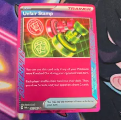 UNFAIR STAMP 165/167 ACE SPEC RARE TWILIGHT MASQUERADE POKEMON NM - Image 1