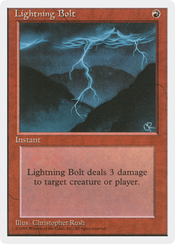 Lightning Bolt #226 (HP) Fourth Edition 4ED Magic MTG - Image 1