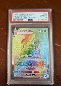 Alcremie VMAX 073/072 Shining Fates Secret Rare Holo 310 HP PSA 10 Pokemon TCG - Image 1