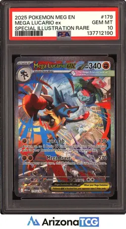 Pokemon 2025 Mega Lucario ex 179/132 SIR Mega Evolution GEM MINT PSA 10 - Image 1