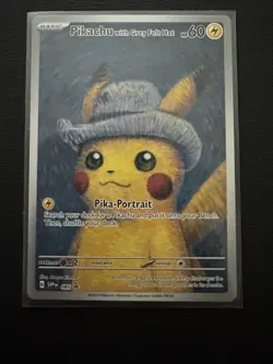 2023 Pokemon Van Gogh Museum Pikachu with Grey Felt Hat SVP Black Star Promo 085 - Image 1