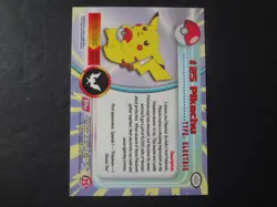 1999 Topps Pokemon #25 Pikachu Red Logo Series 1 TV Animation 4th Printing - Image 2