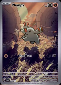 Phanpy #205/191 Illustration Rare Surging Sparks Pokemon 2024 LP - Image 1
