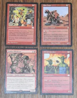 MTG 4x Red Rare Goblin Grenadiers & Piledriver Dwarf Mine Layer, Orcish Settlers - Image 2