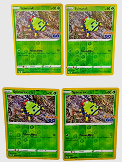 Spinarak 006/078- Pokemon GO Reverse Holo 2022 TCG Pokemon 4 Card Lot LP/NM - Image 3