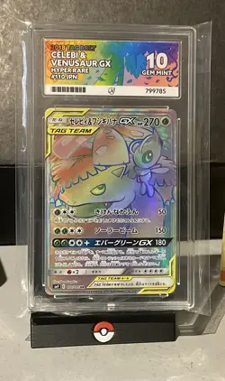 Pokemon TCG Venusaur and Celebi Tag Bolt 110/095 Hyper Rare Ace 10 - Image 1