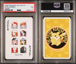 1998 Pokemon Yellow Poker Playing Card - Joker Gym Leaders - PSA 7 - Image 1