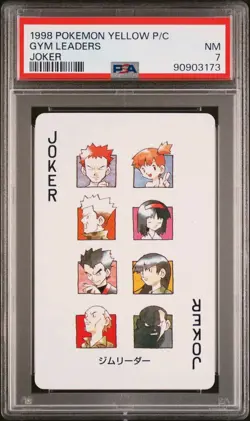 1998 Pokemon Yellow Poker Playing Card - Joker Gym Leaders - PSA 7 - Image 2