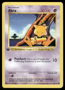 Abra 43/102 1st Edition Base Set Shadowless Common NM EBAY LIVE FRIDAY - Image 1