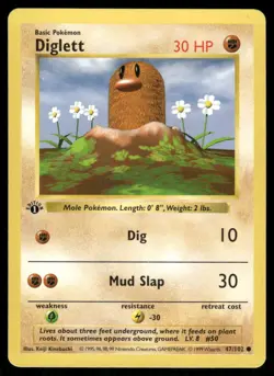 Diglett 47/102 1st Edition Base Set Shadowless Common NM EBAY LIVE FRIDAY - Image 1
